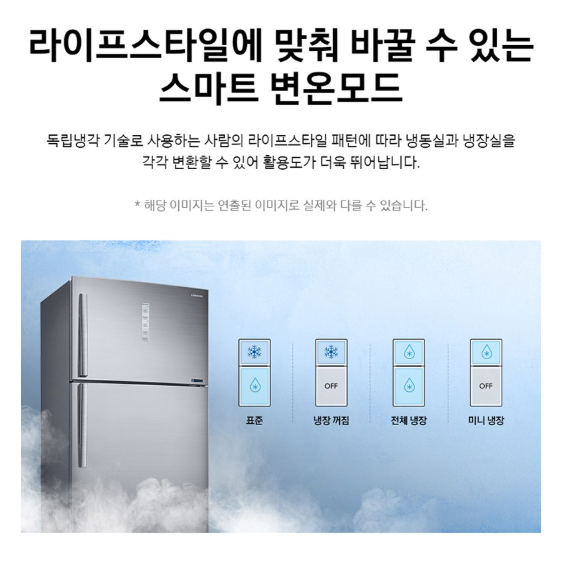 삼성전자 615L 일반형 2도어 냉장고 RT62A7049S9 이미지 3